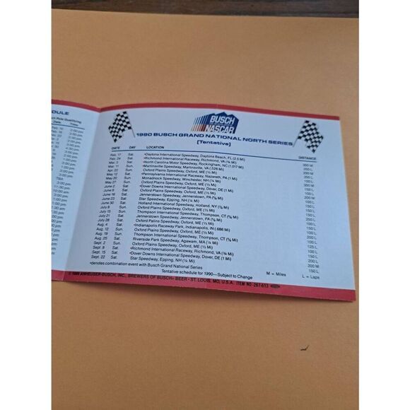 1990 Busch Beer Racing Guide NASCAR Foldout Winston Cup Grand National Promo - Picture 7 of 7